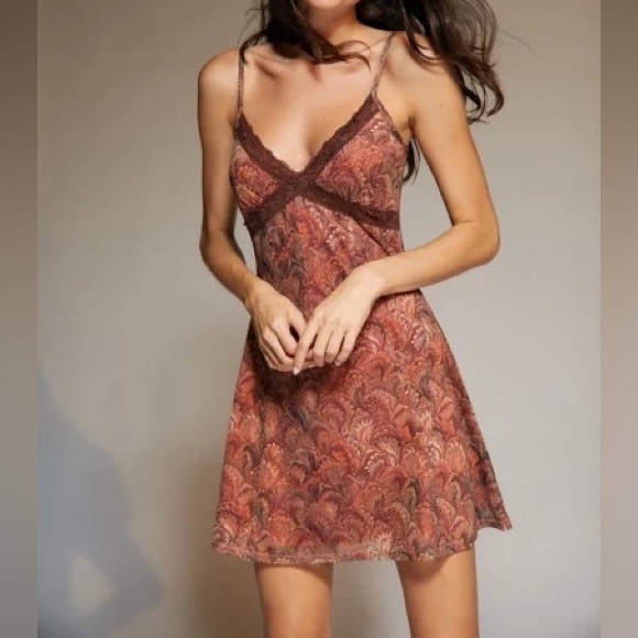 Urban Outfitters Dresses & Skirts - Urban Outfitters Lace Trim Mesh Mini Dress